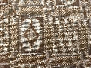 アンティーク　格子模様織り出し本場泥大島紬着物